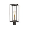 Z-Lite Dunbroch 1 Light Outdoor Post Mount Fixture, Deep Bronze + Outdoor Brass & Clear 584PHMR-DBZ-OBS